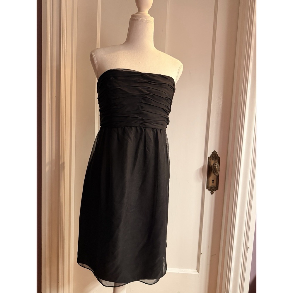 David Meister Black‎ Chiffon Strapless Cocktail Dress Size 12